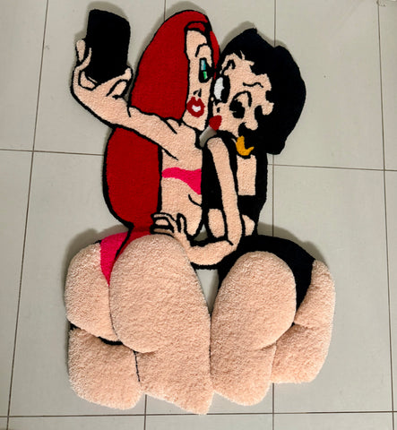 Handmade Rug Jessica Rabbit Betty Boop FREE SHIPPING