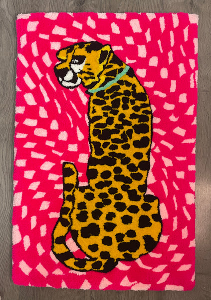 Trippy Cheetah Print Rug